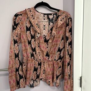 Bcbg handkerchief tap pinks orange black size M